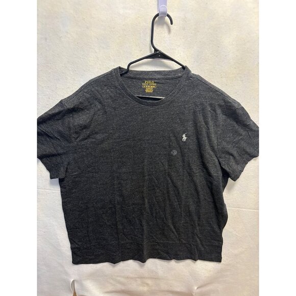Polo Ralph Lauren Mens T-Shirt XL Classic Fit Charcoal Gray Crew Neck Cotton Ble - Picture 1 of 11